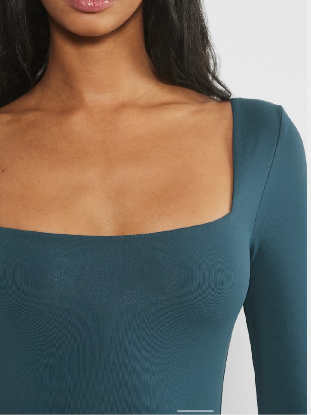 Aritzia Babaton Contour Squareneck Longsleeve Mini Tourmaline Teal Size M - Picture 5 of 14